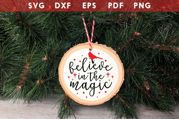 Believe in the Magic, Round Ornament SVG for Crafts and Graphics