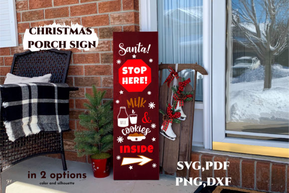 Christmas Porch Sign Svg. Santa Stop Review