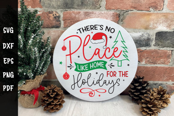 Christmas Round Sign SVG for Crafts and Graphics