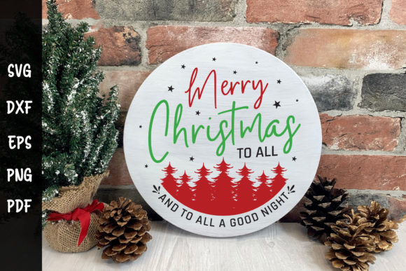 Christmas Round Sign SVG for Crafts and Graphics