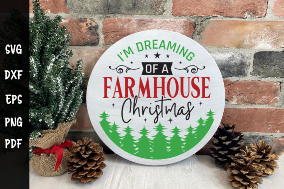 Christmas Round Sign SVG for Crafts and Graphics