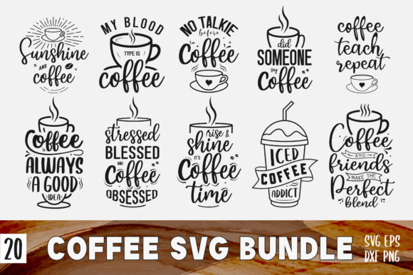 Funny Coffee SVG PNG Design Bundle for Crafts and Graphics