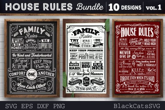 House Rules Bundle SVG 10 Designs for Crafts and Graphics