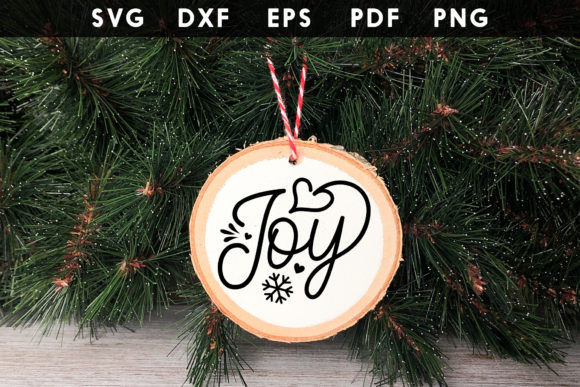 Joy SVG - Christmas Ornament Graphics for Crafts