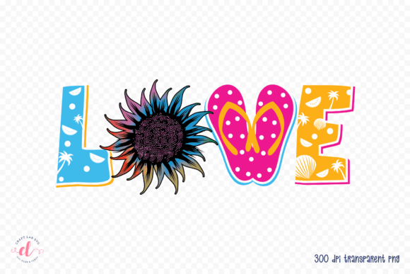 Love, Summer Quote Sublimation Design for Graphics and Crafts