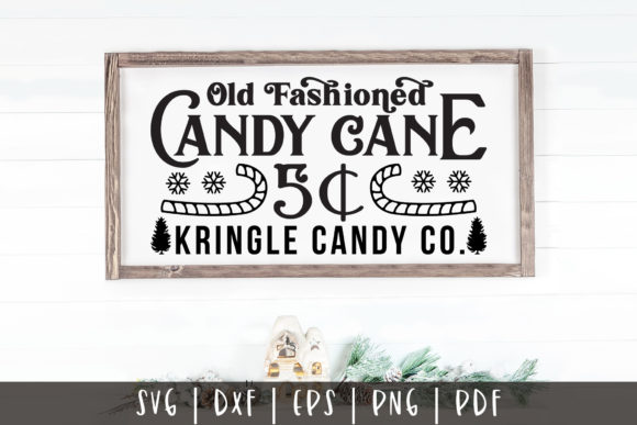 Old Fashioned Candy Cane Christmas SVG for Graphics and Crafts