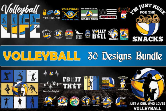 Volleyball Bundle SVG 30 Designs for Crafts and Graphics